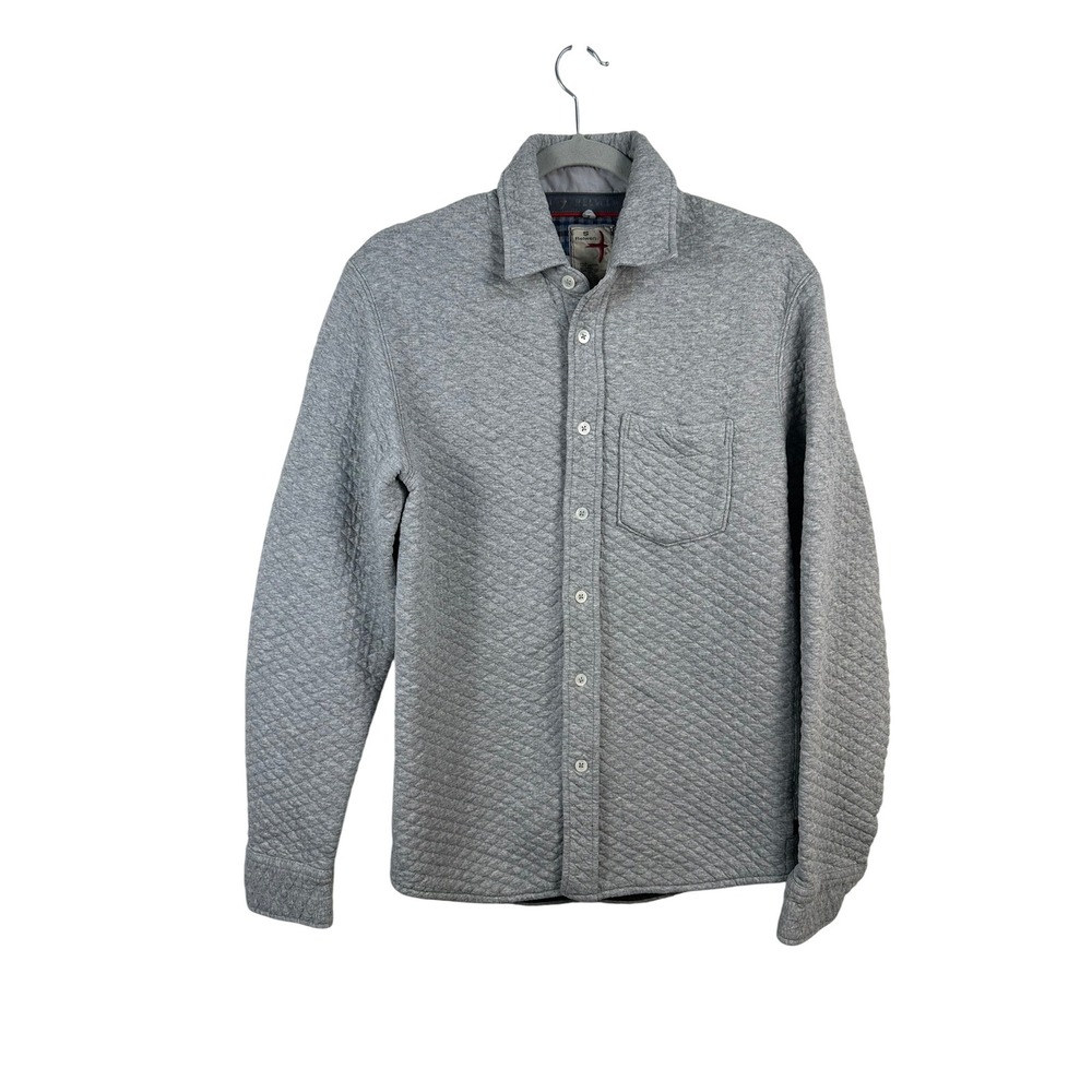 Relwen Quilted Shirt Jacket Mens Small Grey Excellent Diamond Quilt Shacket